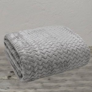 Το Μεγάλο Παζάρι Κουβέρτα Φλίς Υπέρδιπλη 220×230 Zic Zac Βελουτέ Γκρί (TMP-2021)