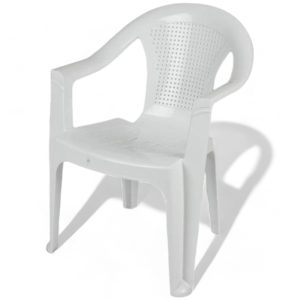 Το Μεγάλο Παζάρι Καρέκλα Πλαστικί Με Μπράτσα Λευκό 58x58x80 (TMP-3078)