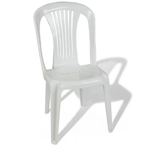 Το Μεγάλο Παζάρι Καρέκλα Πλαστικί Χωρίς Μπράτσα Λευκό 42x50x86 (TMP-3085)