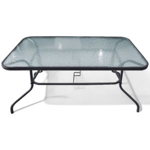 Το Μεγάλο Παζάρι Τραπέζι Μεταλλικό Με Τζάμι 100x65x70εκ Γκρι (TMP-3095)