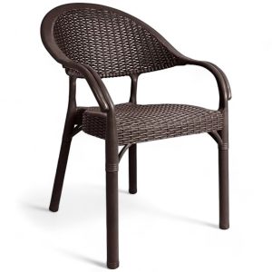 Το Μεγάλο Παζάρι Καρέκλα Rattan Πολυπροπυλενίου Καφέ 59x56x88cm (TMP-3153)