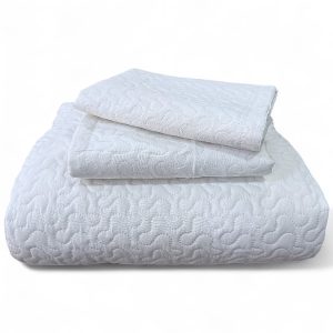 Το Μεγάλο Παζάρι Σετ Κουβερλί 3 τμχ Υπέρδιπλο 100% Βαμβακερό Λευκό (TMP-3189)