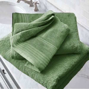 Το Μεγάλο Παζάρι Σετ Πετσέτες 3τμχ 100% Βαμβακερές 510gr/τμ Χακί (TMP-3387)