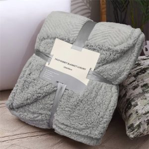 Το Μεγάλο Παζάρι Κουβέρτα Προβατάκι Διπλής Στρώσης 4kg Yπέρδιπλη 220×240 Ανάγλυφη Flannel-Sherpa Γκρί (TMP-3564)