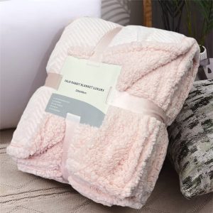 Το Μεγάλο Παζάρι Κουβέρτα Προβατάκι Διπλής Στρώσης 4kg Yπέρδιπλη 220×240 Ανάγλυφη Flannel-Sherpa Ρόζ (TMP-3568)