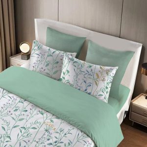 Το Μεγάλο Παζάρι Σετ Παπλωματοθήκη Υπέρδιπλη 3τμχ 220Χ240 IL-LINE Minimalist Leaves Βεραμάν (TMP-3848)