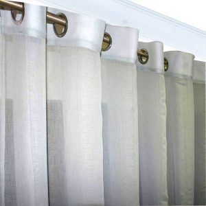 Το Μεγάλο Παζάρι Κουρτίνα Λινή Έτοιμη Ραμμένη Με Τρούκς Κρίκους 270×280 60% Σκίασης Γκρί Ανοιχτό (TMP-4084)