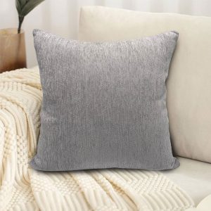 Το Μεγάλο Παζάρι Μαξιλάρι Καναπέ Διακοσμητικό Με Γέμιση 40Χ40 Chenille Γκρί Ανοιχτό (TMP-4009)