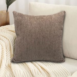 Το Μεγάλο Παζάρι Μαξιλάρι Καναπέ Διακοσμητικό Με Γέμιση 40Χ40 Chenille Μόκα (TMP-4007)