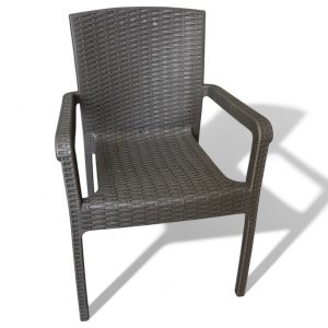 Καρέκλα Rattan Πολυπροπυλενίου 6.700kg Καφέ 59x56x88cm (TMP-4343)