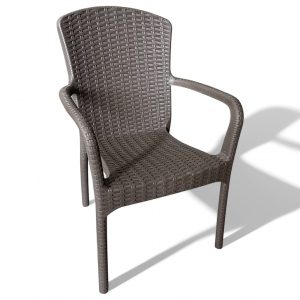 Το Μεγάλο Παζάρι Καρέκλα-Πολυθρόνα Rattan Πολυπροπυλενίου Βαρέους Τύπου 5,800kg Καφέ 59x56x88cm (TMP-4344)