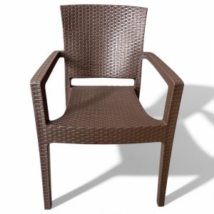 Το Μεγάλο Παζάρι Καρέκλα Rattan Πολυπροπυλενίου 6kg Βαρέου Τύπου Καφέ 59x56x88cm (TMP-4336)
