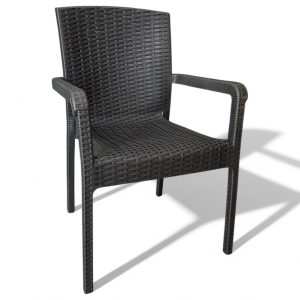Καρέκλα Rattan Πολυπροπυλενίου 6.700kg Μάυρο 59x56x88cm (TMP-4339)