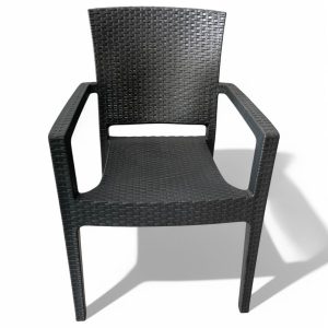 Το Μεγάλο Παζάρι Καρέκλα Rattan Πολυπροπυλενίου 6kg Βαρέου Τύπου Μάυρο 59x56x88cm (TMP-4338)