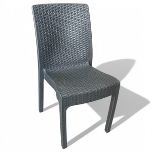 Το Μεγάλο Παζάρι Καρέκλα Rattan Πολυπροπυλενίου Χωρίς Μπράτσο Βαρέους Τύπου 5,500kg Γκρί 59x56x88cm (TMP-4349)