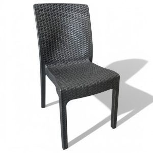 Το Μεγάλο Παζάρι Καρέκλα Rattan Πολυπροπυλενίου Χωρίς Μπράτσο Βαρέους Τύπου 5,500kg Μάυρο 59x56x88cm (TMP-4348)