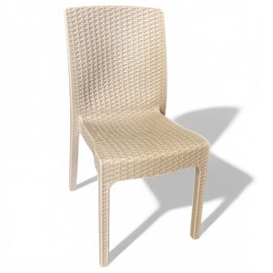 Το Μεγάλο Παζάρι Καρέκλα Rattan Πολυπροπυλενίου Χωρίς Μπράτσο Βαρέους Τύπου 5,500kg Μπέζ 59x56x88cm (TMP-4347)