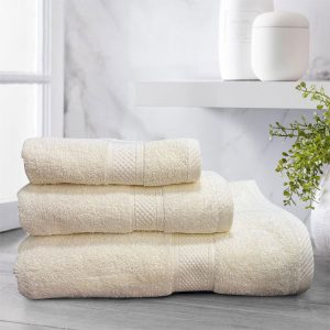 Το Μεγάλο Παζάρι Σετ Πετσέτες Extra Aπορροφητικές 3τμχ 100% Βαμβακερές 600gr/τμ Εκρού (TMP-4538)