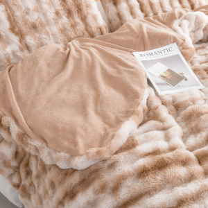 Σετ Κουβερτοπάπλωμα Παπλωματοθήκη Υπέρδιπλη Γούνινη Rabbit 220Χ240