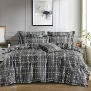 Το Μεγάλο Παζάρι Σετ Παπλωματοθήκη Υπέρδιπλη 5τμχ 220×240 Γκρί (TMP-4660)