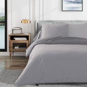 Σετ Σεντόνια Υπέρδιπλα 4τμχ 240Χ260 IL-LINE Σκούρο Γκρι-Γκρι (TMP-4828)