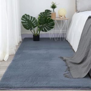 Πατάκι Γούνινο Rabbit Super Soft Fluffy 0,60X1,80 Γκρι (TMP-4788)