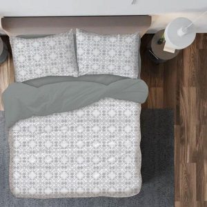 Σετ Σεντόνια Υπέρδιπλα 4τμχ 240Χ260 IL-LINE Modern Art Γκρι-Γκρι Σκούρο (TMP-4833)