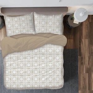 Σετ Σεντόνια Υπέρδιπλα 4τμχ 240Χ260 IL-LINE Modern Art Μπεζ (TMP-4836)