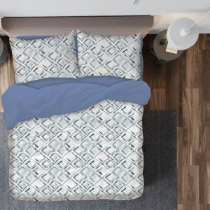 Σετ Σεντόνια Υπέρδιπλα 4τμχ 240Χ260 IL-LINE Modern Art Μπλε (TMP-4838)