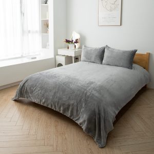 Σετ Παπλωματοθήκη Βελούδινη Γκρι (TMP-4784)