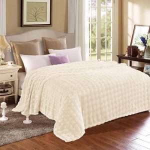 Κουβέρτα Υπέρδιπλη 220×240 Super Soft Extra Βελουτέ Εκρού (TMP-4721)