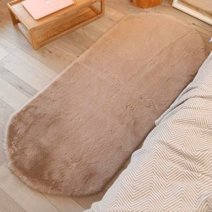 Πατάκι Γούνινο Rabbit Super Soft Fluffy 0,60X1,40 Οβάλ Μπέζ (TMP-4976)