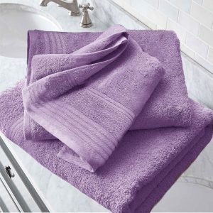 Σετ Πετσέτες 3τμχ 100% Βαμβακερές 500gr/τμ Λιλά (TMP-5057)