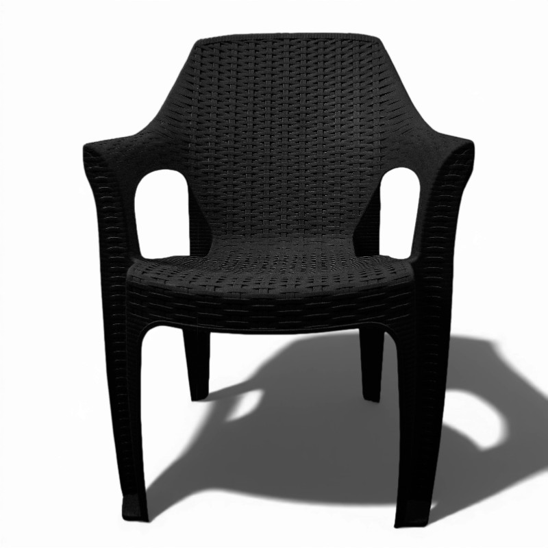 Καρέκλα Rattan Πολυπροπυλενίου Μάυρο 63x65x84cm (TMP-5180)