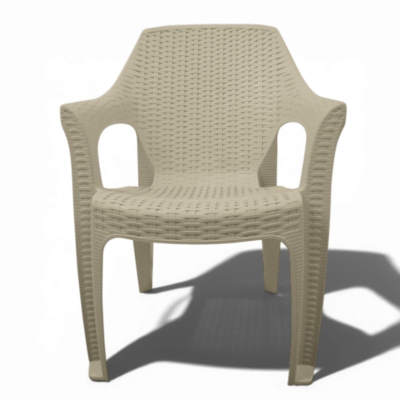 Καρέκλα Rattan Πολυπροπυλενίου Μπέζ 63x65x84cm (TMP-5182)