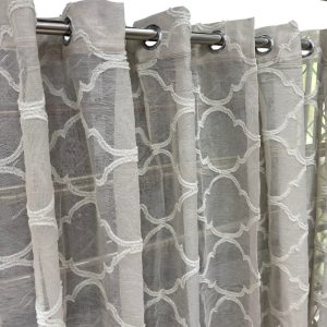 Κουρτίνα Οργάντζα Έτοιμη Ραμμένη Με Τρούκς Κρίκους 270×280 50% Σκίασης Μπέζ Ανοιχτό (TMP-4880)