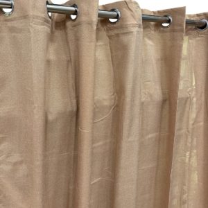 Κουρτίνα Λινή 80% Σκίασης Έτοιμη Ραμμένη Με Κρίκους Μπέζ-Σομόν 270×280 (TMP-4887)