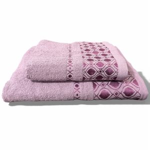 Σετ Πετσέτες 2τμχ 100% Βαμβακερές 400gr/τμ Μώβ (TMP-5063)