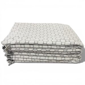 Σετ Ριχτάρια Σενίλ (3 ΤΕΜΑΧΙΑ) Λευκό-Μάυρο (TMP-4916)