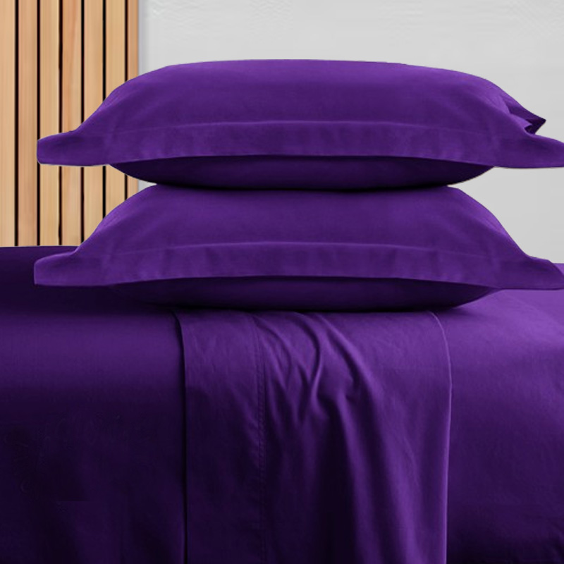 Σετ Σεντόνια Υπέρδιπλα 4τμχ 240Χ260 100% Βαμβάκι Περκάλι Πενιέ Ελαφρώς Σατέν 300 Κλωστών IL-LINE Μώβ (TMP-5109)