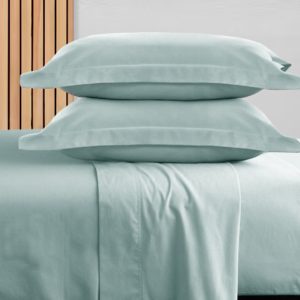 Σετ Σεντόνια Υπέρδιπλα 4τμχ 240Χ260 100% Βαμβάκι Περκάλι Πενιέ Ελαφρώς Σατέν 300 Κλωστών IL-LINE Σιέλ-Γκρί (TMP-5112)