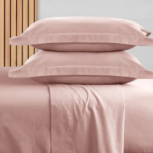 Σετ Σεντόνια Υπέρδιπλα 4τμχ 240Χ260 100% Βαμβάκι Περκάλι Πενιέ Ελαφρώς Σατέν 300 Κλωστών IL-LINE Σομόν (TMP-5114)