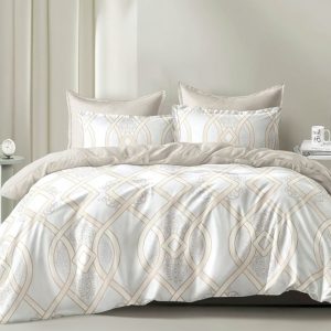 Σετ Σεντόνια Υπέρδιπλα Με Λάστιχο 220×240 4τμχ Εκρού (TMP-4952)