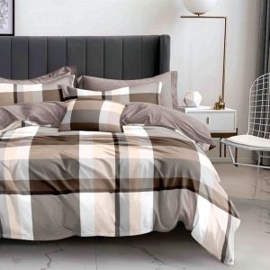 Σετ Σεντόνια Υπέρδιπλα Με Λάστιχο 220×240 4τμχ Μόκα (TMP-4957)