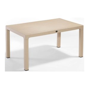Τραπέζι Πολυπροπυλένιο Rattan 70x120x75 Μπέζ (TMP-5158)