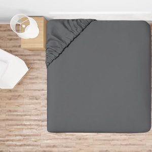 Το Μεγάλο Παζάρι IL-LINE Κατωσέντονο Ημίδιπλο 140×200+30 με λάστιχο Μονόχρωμο Γκρί (TMP-5283)