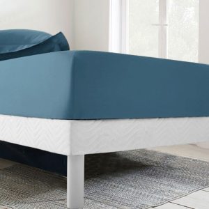 Το Μεγάλο Παζάρι IL-LINE Κατωσέντονο Ημίδιπλο 120×200+30 με λάστιχο Μονόχρωμο Μπλέ (TMP-5268)