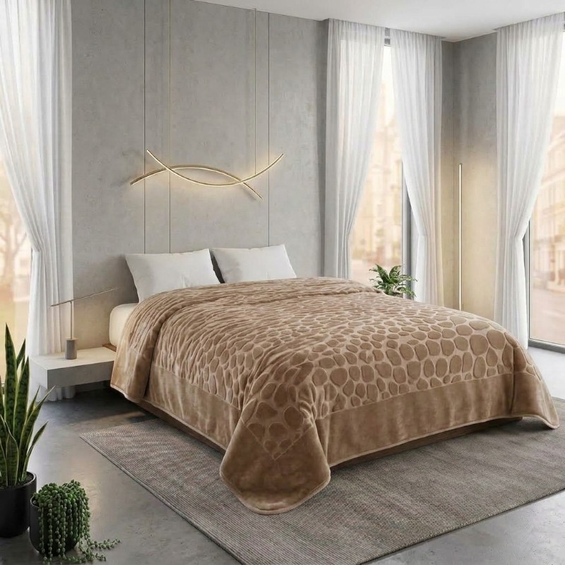 Κουβέρτα Υπέρδιπλη 220×240 Super soft Βελουτέ Ανάγλυφη 3.500kg Μπέζ (TMP-5402) Κουβέρτα Υπέρδιπλη 220×240 Super soft Βελουτέ Ανάγλυφη 3.500kg Μπέζ (TMP-5402)